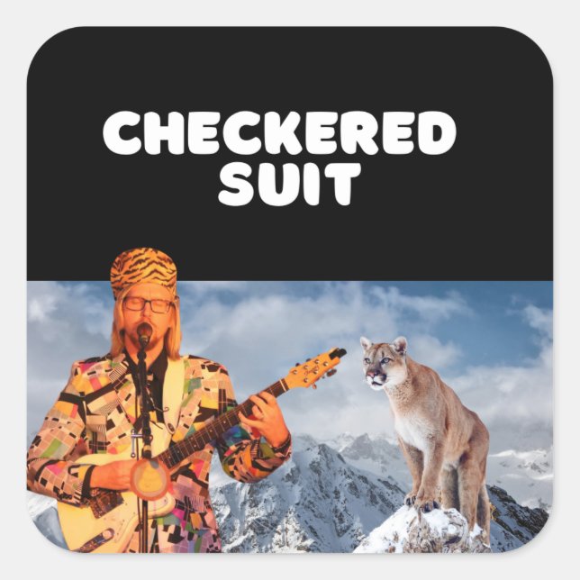 Keep the cougars at bay. square sticker (Front)