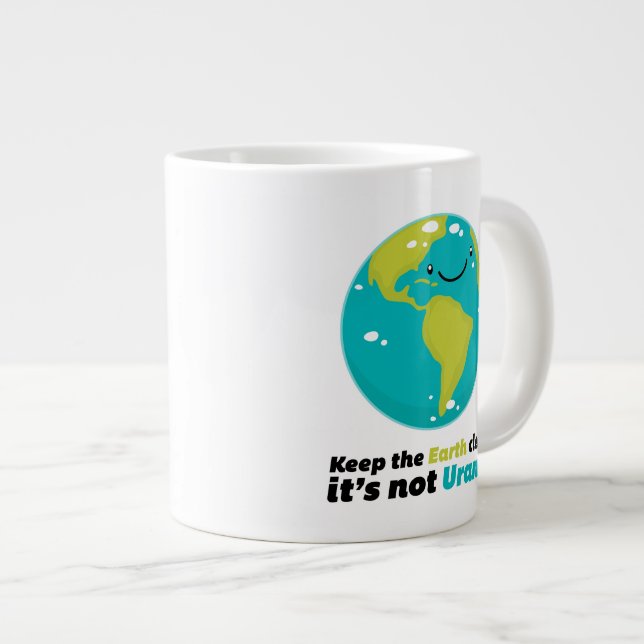 Keep The Earth Clean Large Coffee Mug (Front Right)