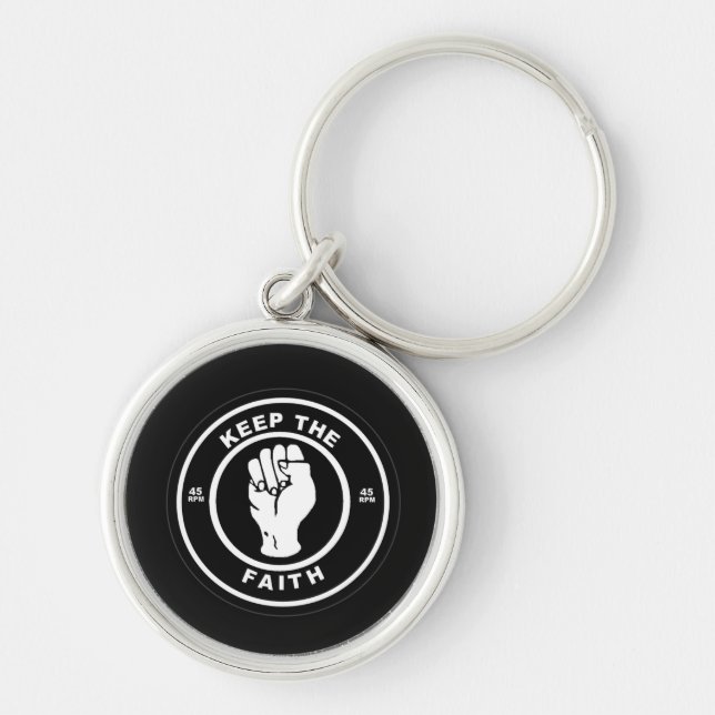Keep The Faith 45rpm vinyl Premium Keychain (Front)