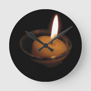 Keep the Flame Burning Candle Round Clock