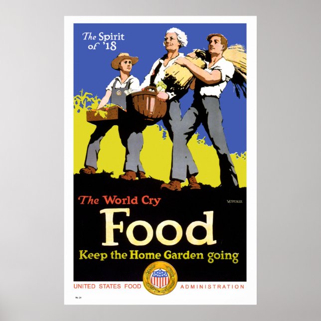Keep the Home Garden Going Vintage War Poster (Front)