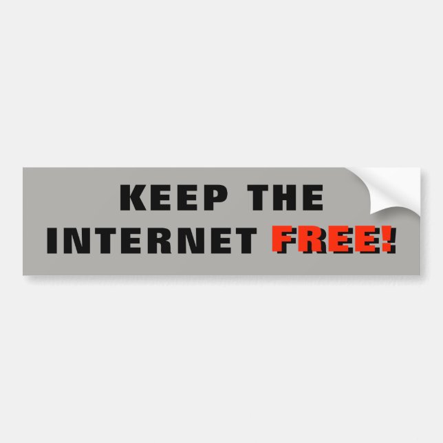 Keep the internet free bumper sticker (Front)