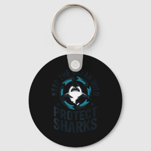 Keep the ocean wild protect sharks key ring