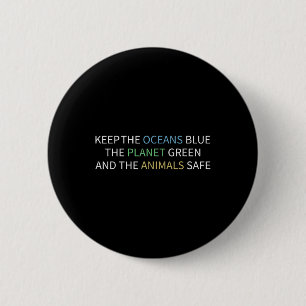 Keep The Oceans Blue Environmental Protection, Cli 6 Cm Round Badge