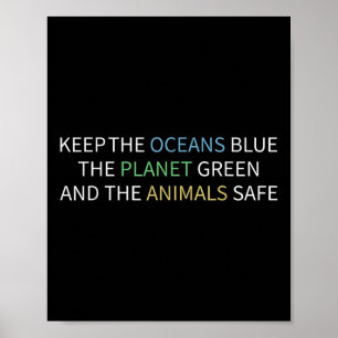 Keep The Oceans Blue Environmental Protection, Cli Poster