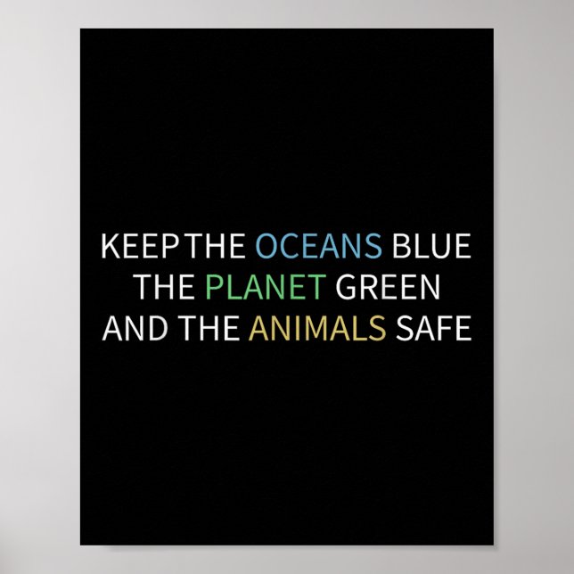 Keep The Oceans Blue Environmental Protection, Cli Poster (Front)