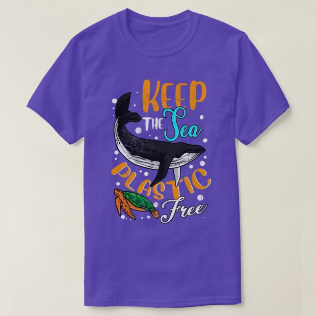 Keep The Sea Plastic Free Earth Day T-Shirt (Design Front)