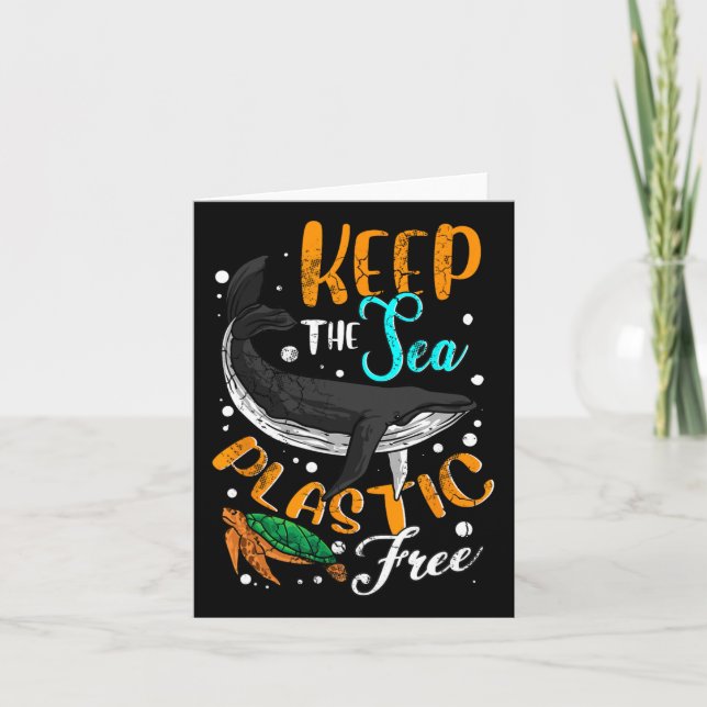 Keep The Sea Plastic Free Environment Environmenta Card (Front)