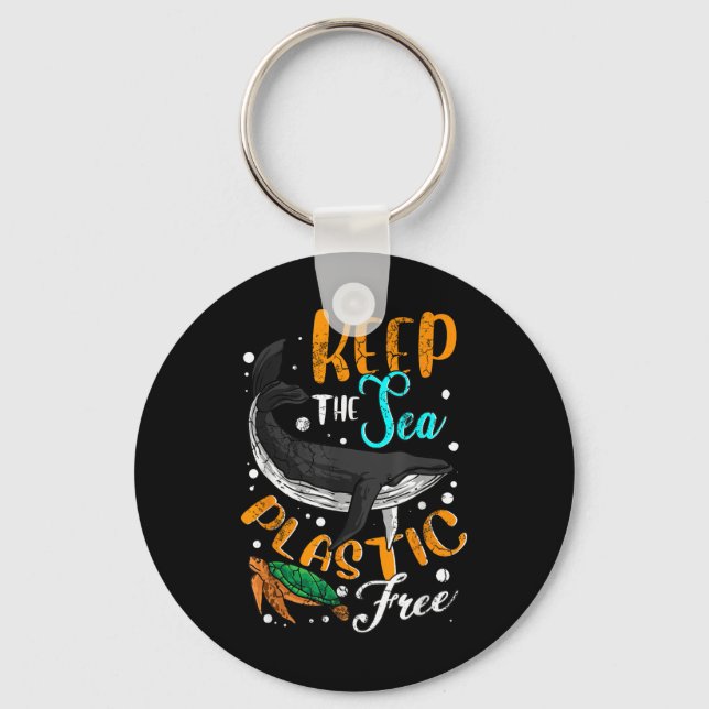 Keep The Sea Plastic Free Environment Environmenta Key Ring (Front)