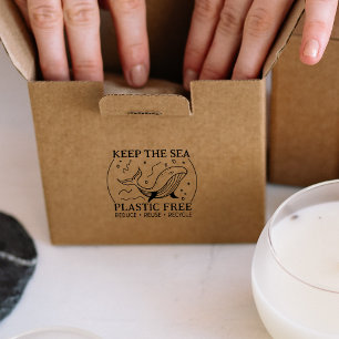 Keep the Sea Plastic Free, Reduce Reuse Recycle Rubber Stamp