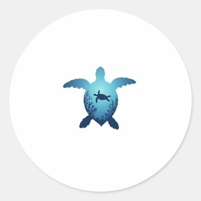 Keep The Sea Plastic Free Save The Sea Turtles T-S Classic Round Sticker (Front)