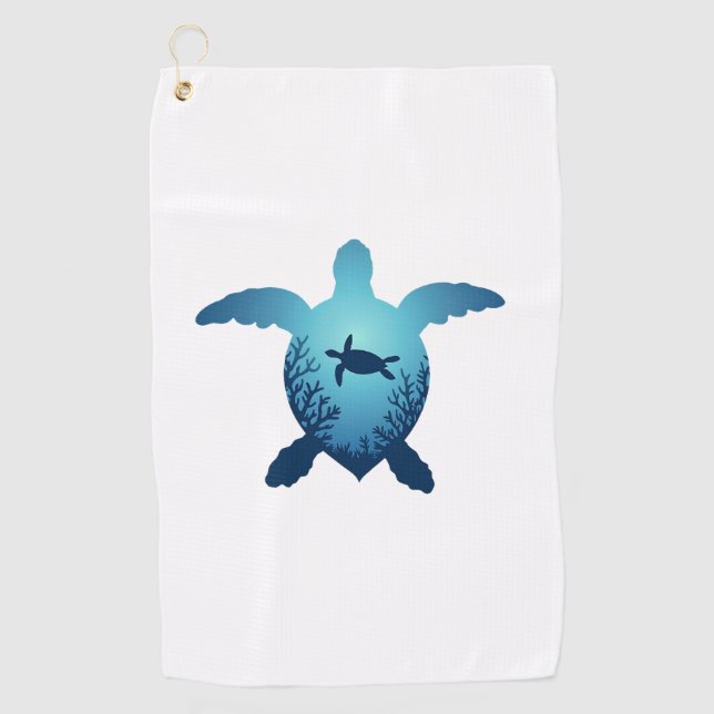 Keep The Sea Plastic Free Save The Sea Turtles T-S Golf Towel (Front)