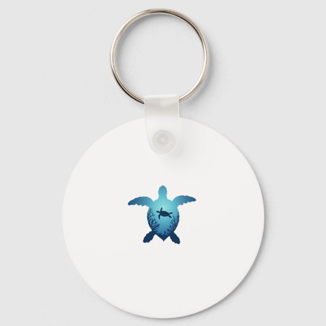 Keep The Sea Plastic Free Save The Sea Turtles T-S Key Ring (Front)