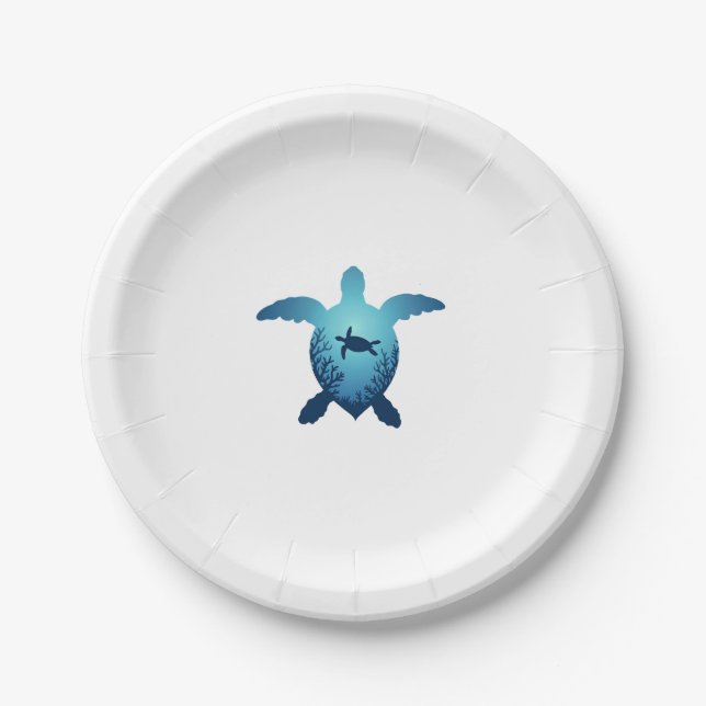 Keep The Sea Plastic Free Save The Sea Turtles T-S Paper Plate (Front)