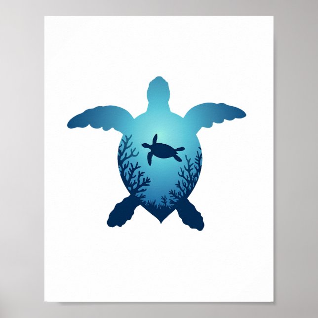 Keep The Sea Plastic Free Save The Sea Turtles T-S Poster (Front)