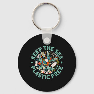 Keep The Sea Plastic Free Save Turtles Ocean Conse Key Ring