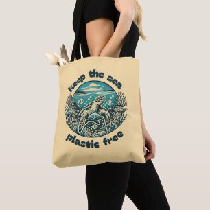 Keep the Sea Plastic Free Tote Bag   Eco-Friendly