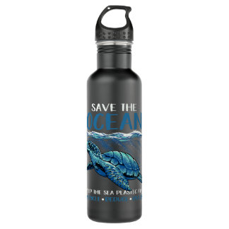 Keep The Sea Plastic Free Turtle Save The Ocean 24 710 Ml Water Bottle