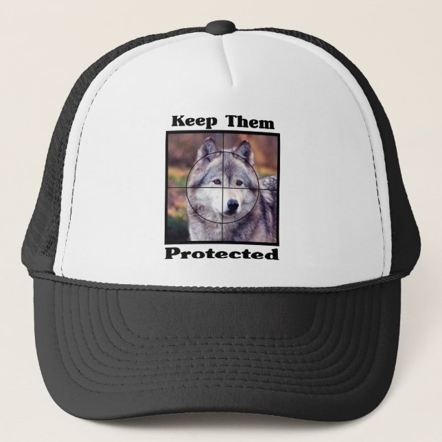 Keep them Protected - Wolf Trucker Hat (Front)