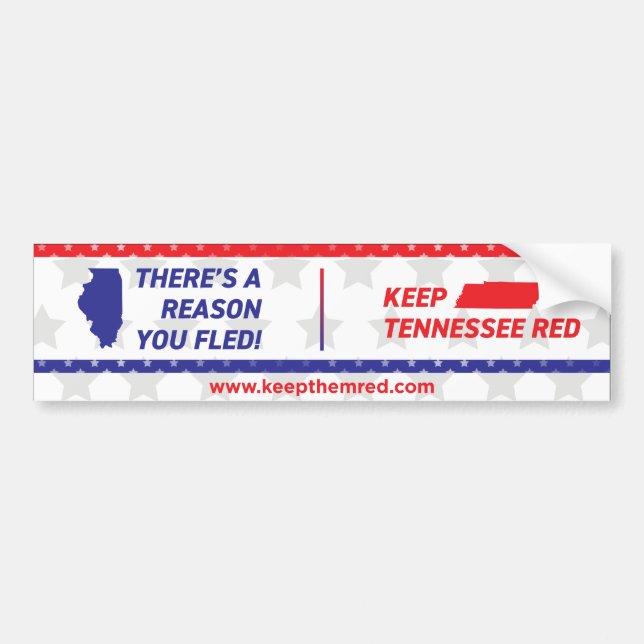 Keep Them Red - Bumper Sticker IL to TN (Front)