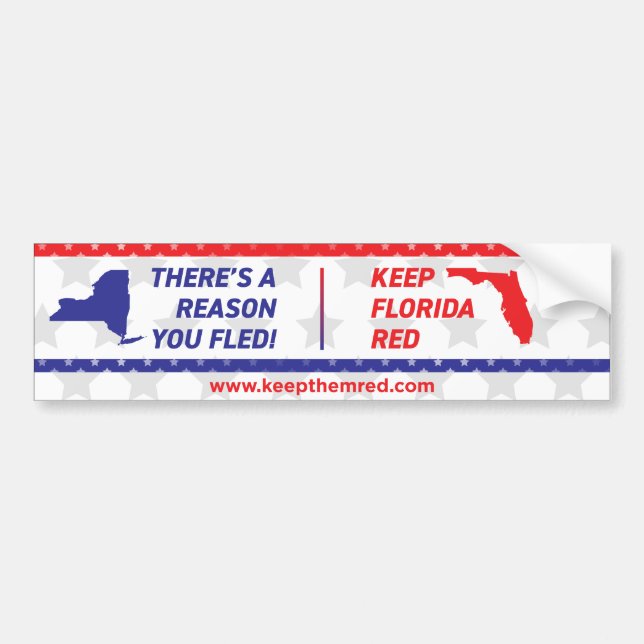 Keep Them Red - Bumper Sticker NY to FL (Front)