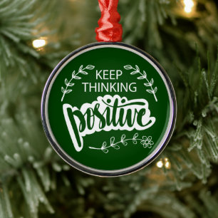Keep Thinking Positive Metal Tree Decoration