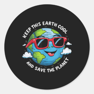Keep This Earth Cool Earth Day Classic Round Sticker