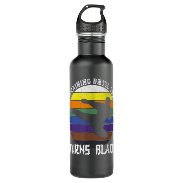 Keep Training Until The Belt Turns Black Retro Kar 710 Ml Water Bottle (Front)
