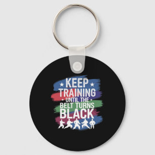 Keep Training Until The Belt Turns Black Retro Kar Key Ring