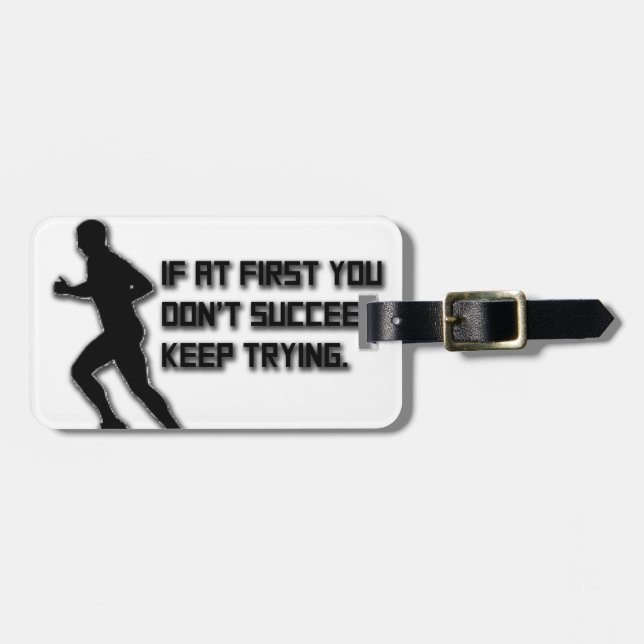 Keep Trying: Runner Luggage Tag (Front Horizontal)