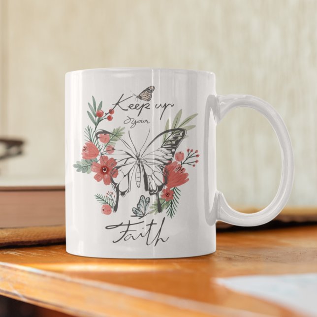Keep Up Your Faith Floral Mug (Creator Uploaded)