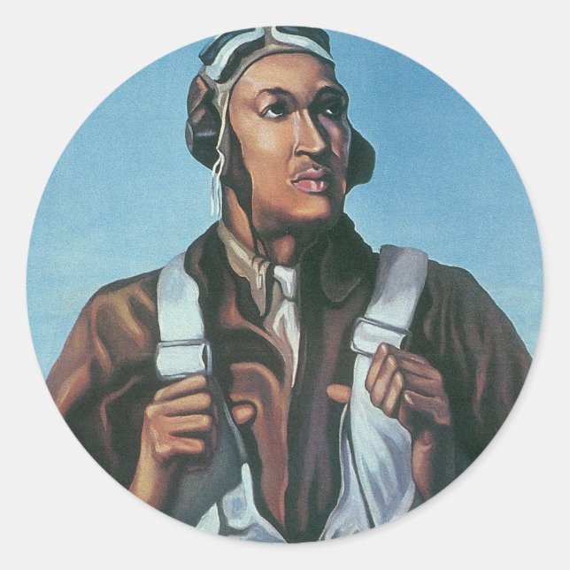 Keep Us Flying ~ Tuskeege Airman Classic Round Sticker (Front)