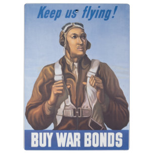 Keep Us Flying! Vintage African-American WW2 Pilot Clipboard