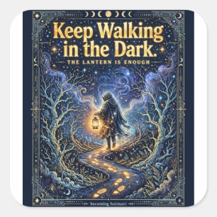 "Keep Walking in the Dark" Absurdist Tee Square Sticker