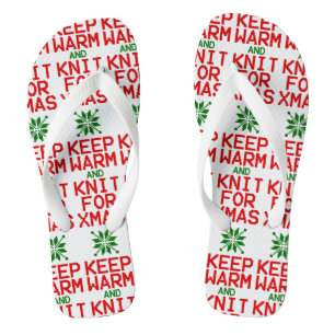 Keep Warm and Knit for Xmas Flip Flops
