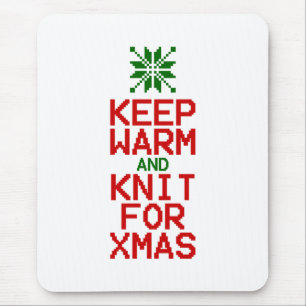 Keep Warm and Knit for Xmas Mouse Mat