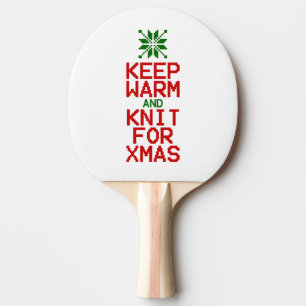 Keep Warm and Knit for Xmas Ping Pong Paddle