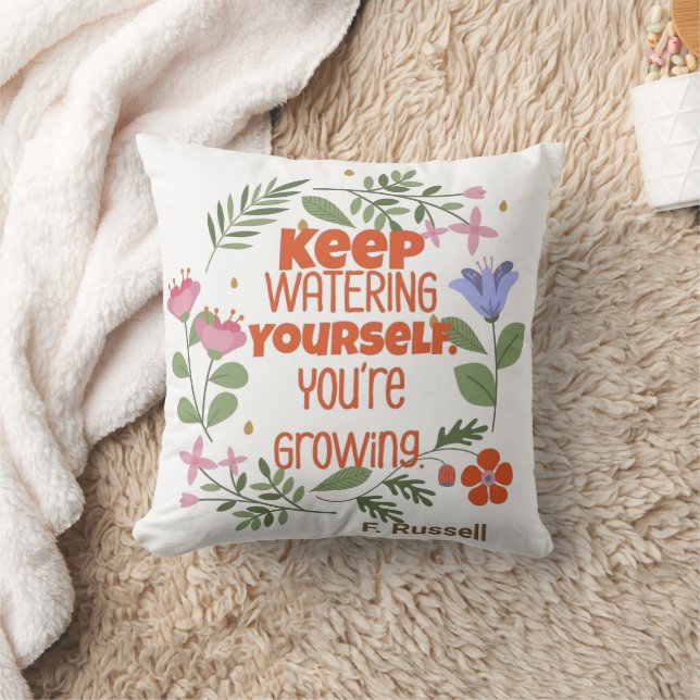 Keep Watering Yourself Motivational Quote Cushion (Blanket)