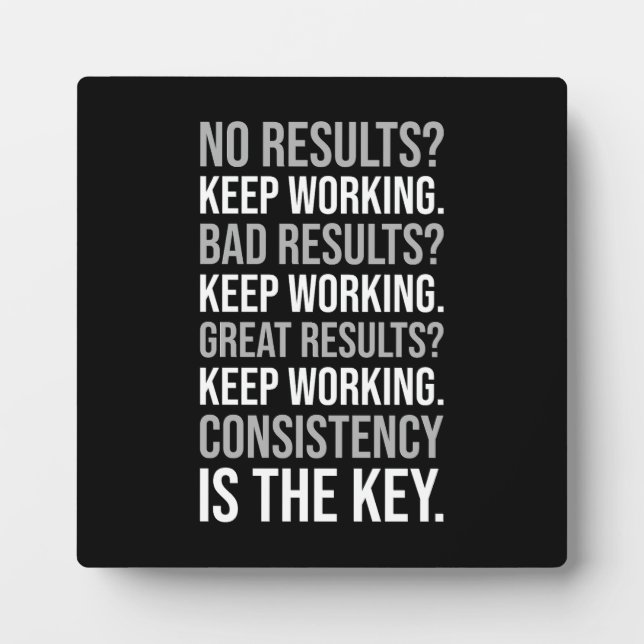 Keep Working - Gym, Hustle, Success, Motivational Plaque (Front)