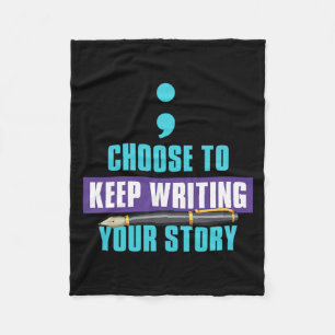 Keep Writing Your Story Motivational Positive Fleece Blanket