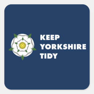 keep yorkshire tidy white rose united kingdom brit square sticker