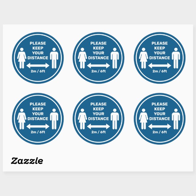 Keep your Distance Classic Round Sticker (Sheet)