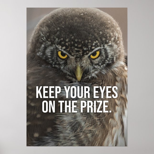 Keep Your Eyes On The Prize - Animal Motivational Poster (Front)