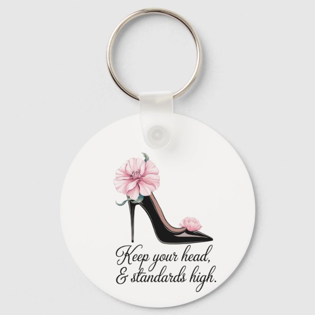 Keep your head and standards high Coco Chanel  Key Ring (Front)