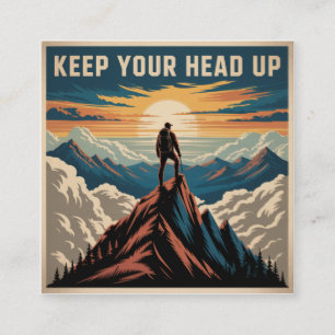 Keep Your Head Up Square Business Card