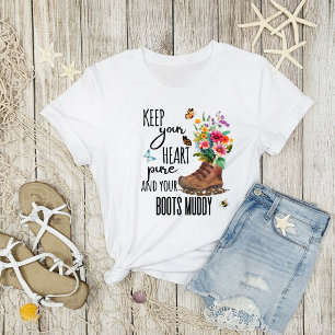 Keep Your Heart Pure and Your Boots Muddy Cute T-Shirt