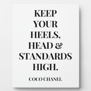 Keep Your Heels Head And Standards High - Inspirat Plaque