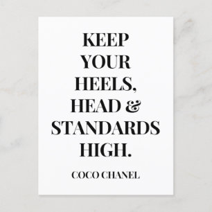 Keep Your Heels Head And Standards High - Inspirat Postcard