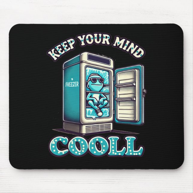 Keep Your Mind Cool Motivational Quote Sticker  Mouse Mat (Front)
