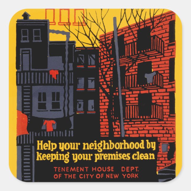 Keep Your Neighbohood Clean Square Sticker (Front)